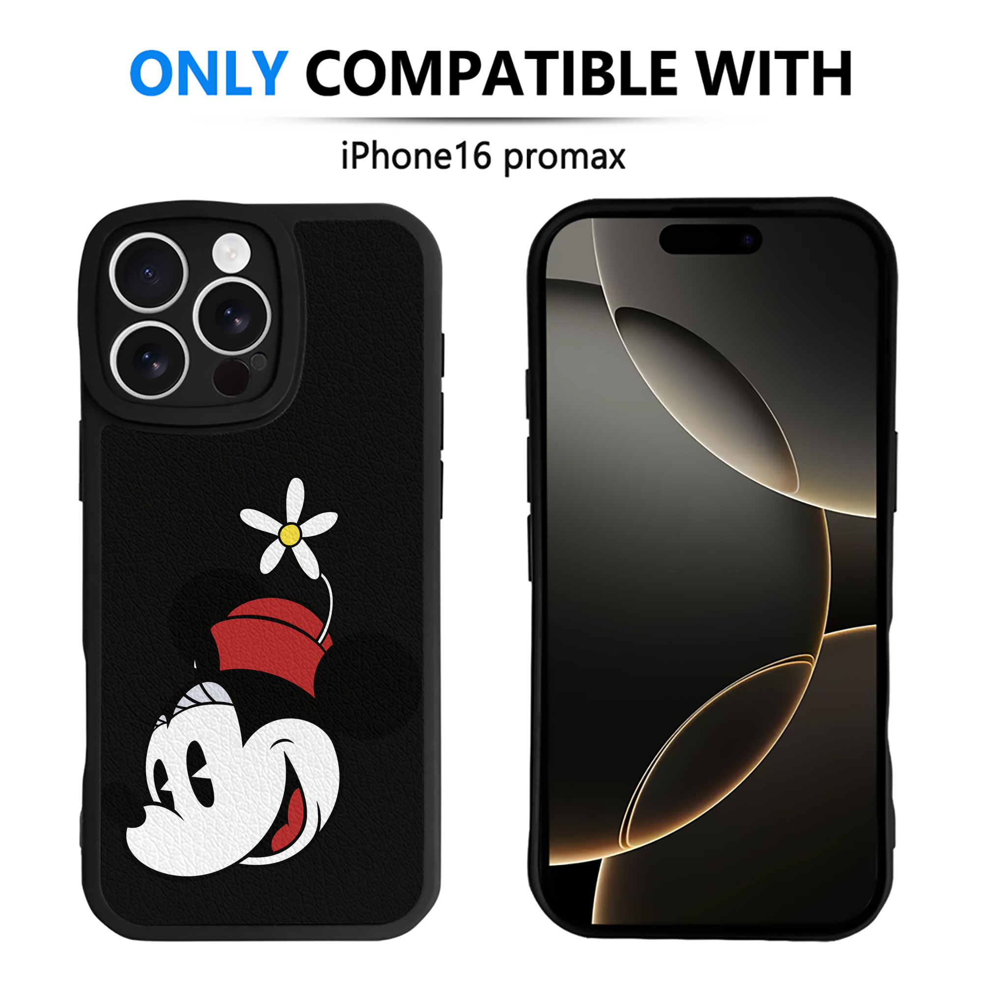 （画像用） ミッキーマウス Mickey Mouse 【iPhone 16シリーズ対応】シリコンスマホケース（レザー調） 材質：シリコン